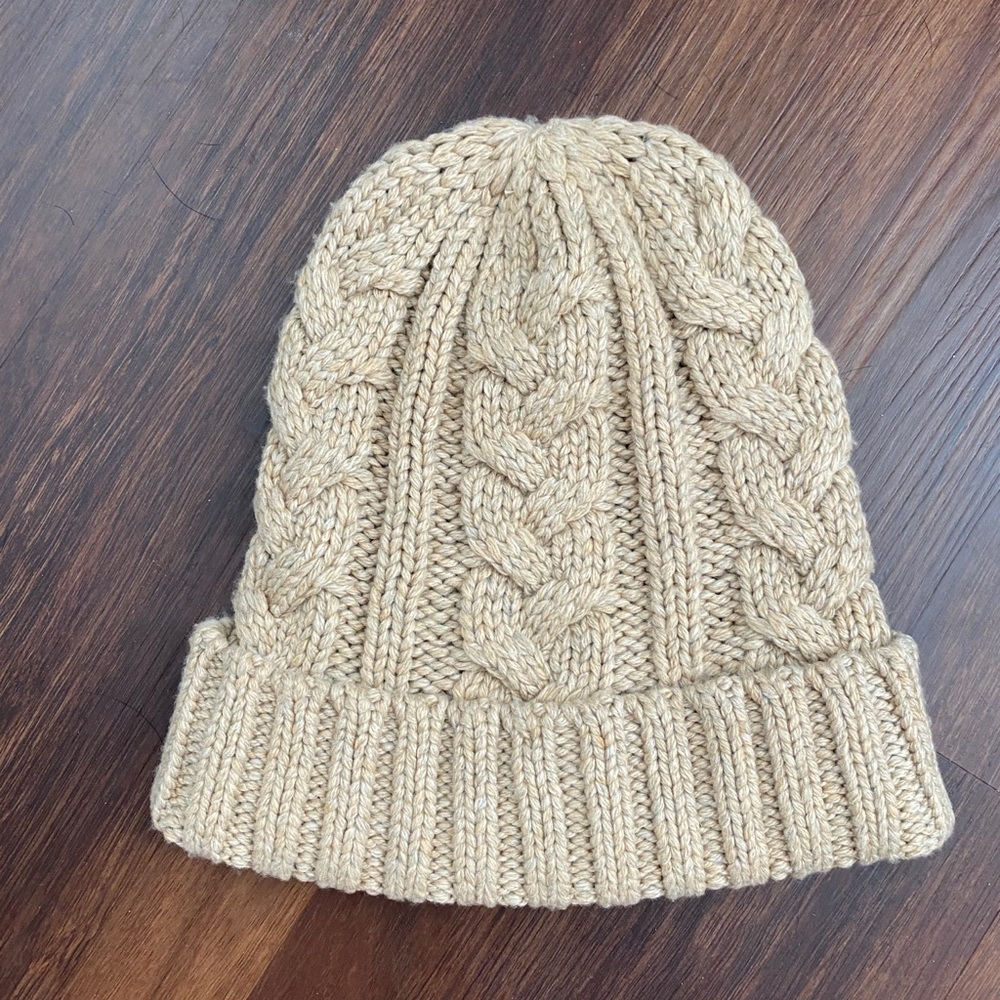 Tan knit beanie